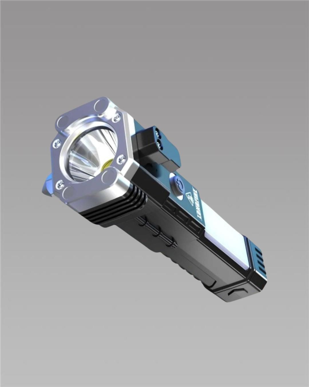 Portable Rechargeable LED Torch Flashlight – Multi-Function with Power Bank & Safety Tools