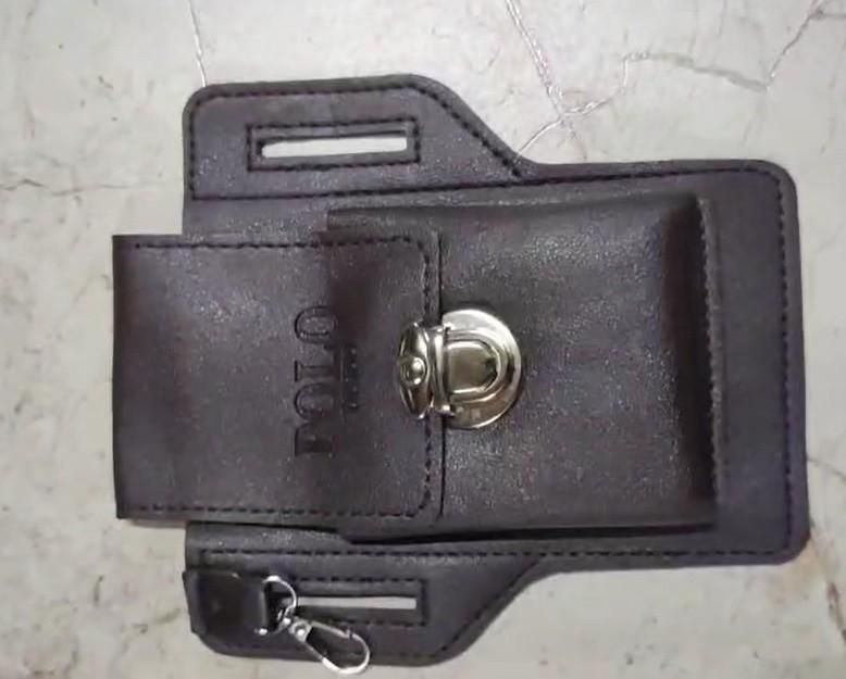 Men’s Multipurpose PU Leather Mobile Pouch with Belt Loop