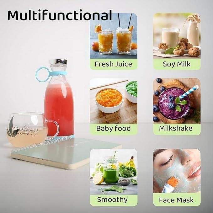 USB Portable Blender Bottle – Rechargeable Juicer for Travel, Gym & Outdoor Use