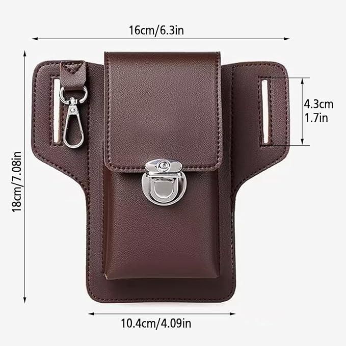 Men’s Multipurpose PU Leather Mobile Pouch with Belt Loop