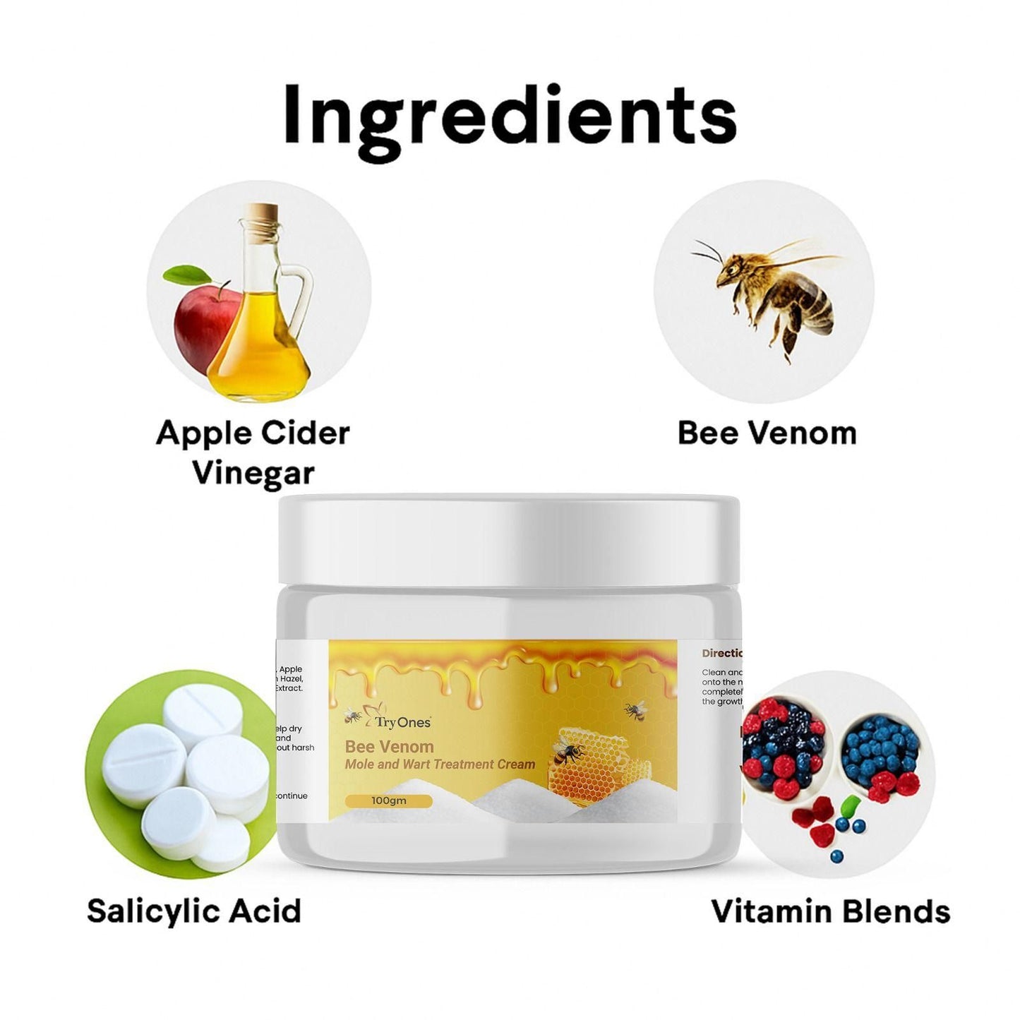 Bee Venom Mole and Wart Treatment Cream – Pack of 2 (200g Total)