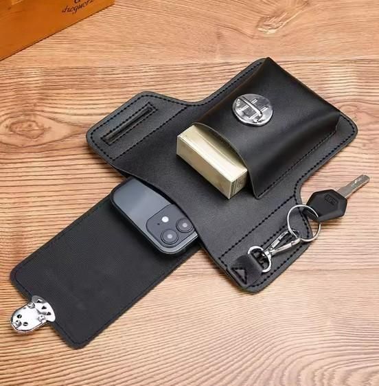 Men’s Multipurpose PU Leather Mobile Pouch with Belt Loop