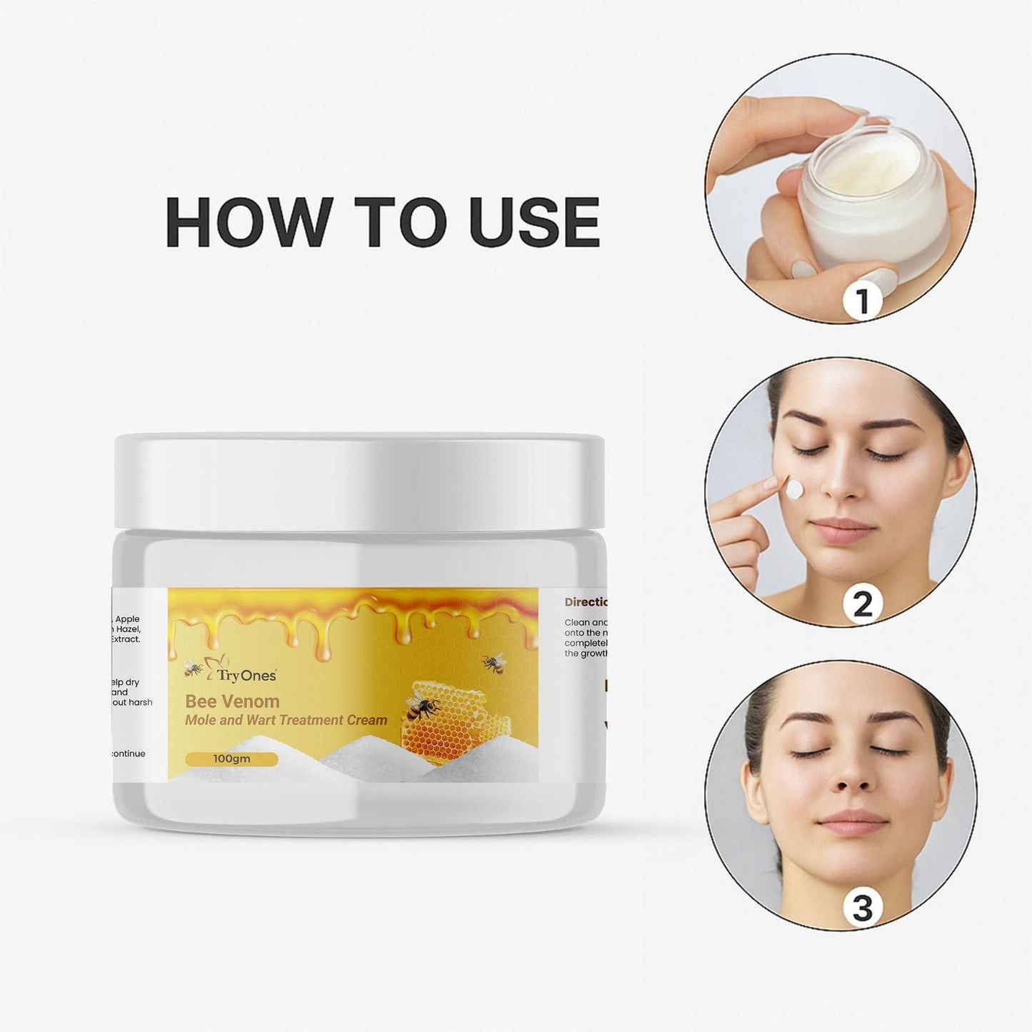Bee Venom Mole and Wart Treatment Cream – Pack of 2 (200g Total)