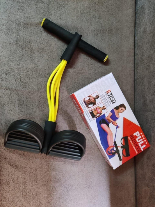 4-Rope Yoga Pedal Resistance Band – Full Body Fitness Equipment for Home Workout