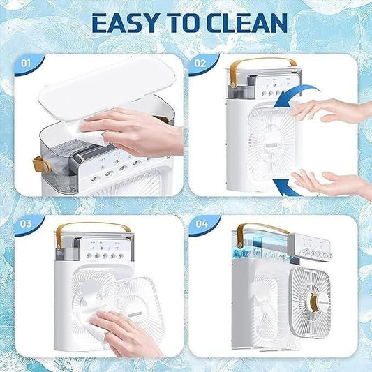 USB Electric Mist Fan Air Cooler – Portable Mini AC & Humidifier for Home & Travel