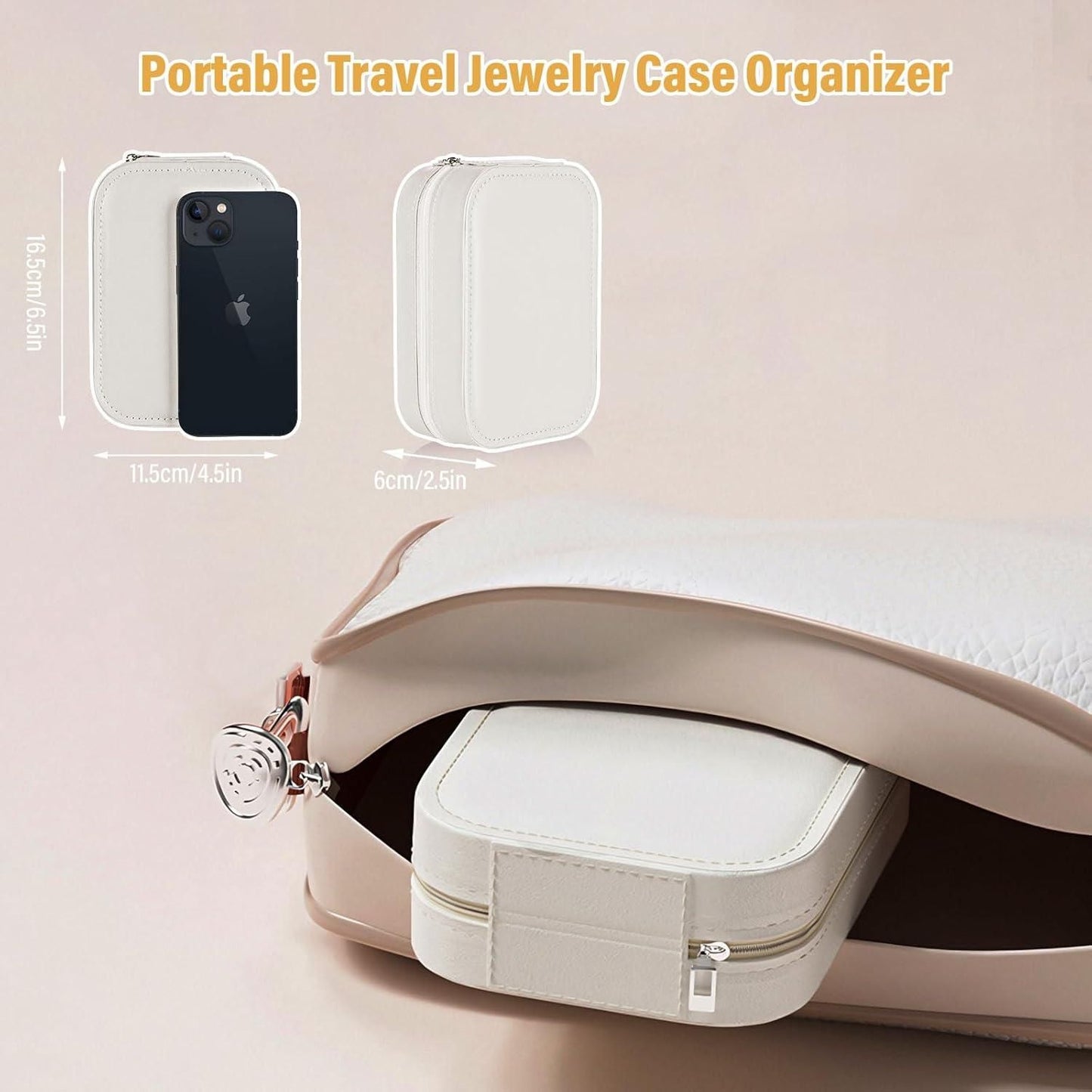 White Compact Makeup Vanity with LED Mirror