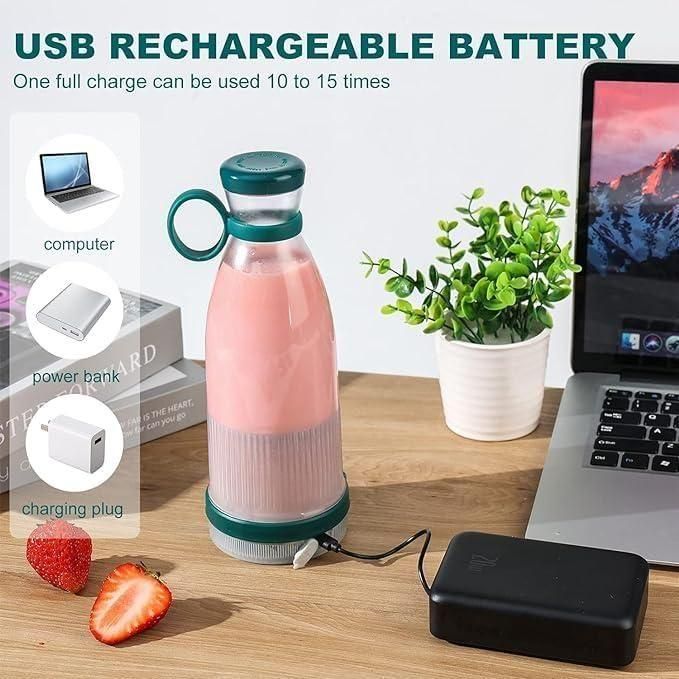 USB Portable Blender Bottle – Rechargeable Juicer for Travel, Gym & Outdoor Use