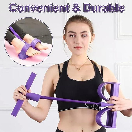 4-Rope Yoga Pedal Resistance Band – Full Body Fitness Equipment for Home Workout
