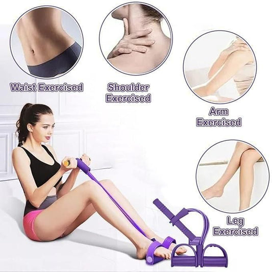 4-Rope Yoga Pedal Resistance Band – Full Body Fitness Equipment for Home Workout