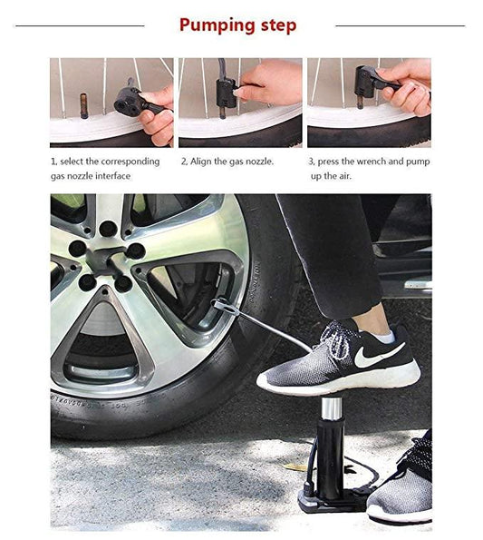 Portable Foot Air Pump with Pressure Gauge