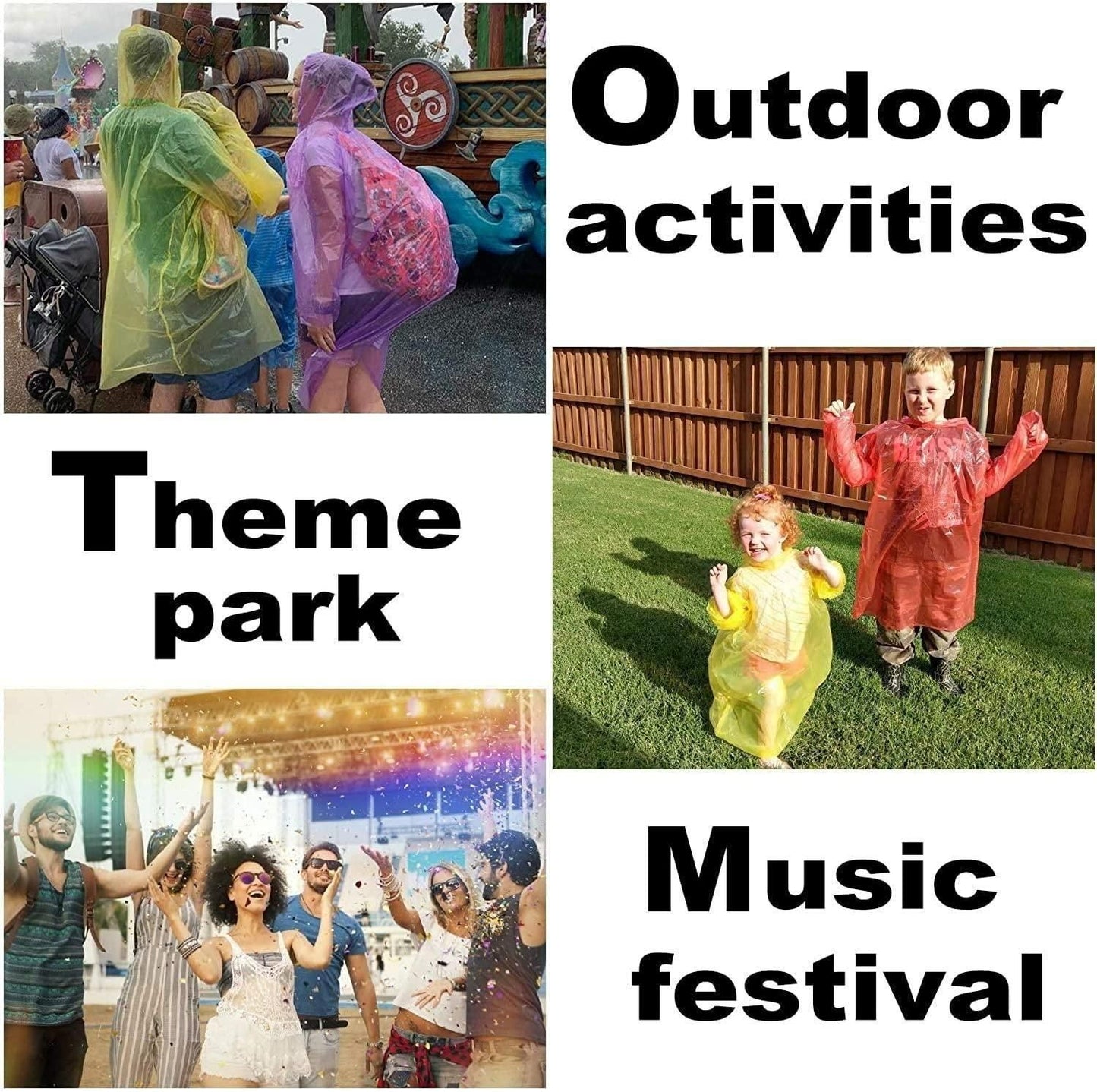 Reusable Wallet Rain Card Raincoat for Adults (Set of 5) – Multicolour