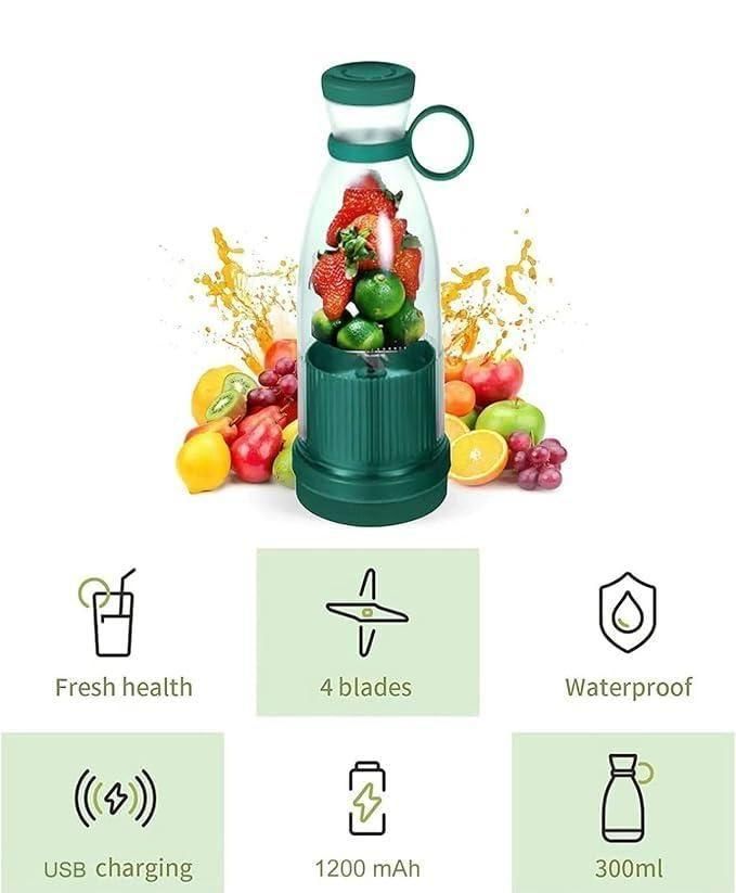 USB Portable Blender Bottle – Rechargeable Juicer for Travel, Gym & Outdoor Use