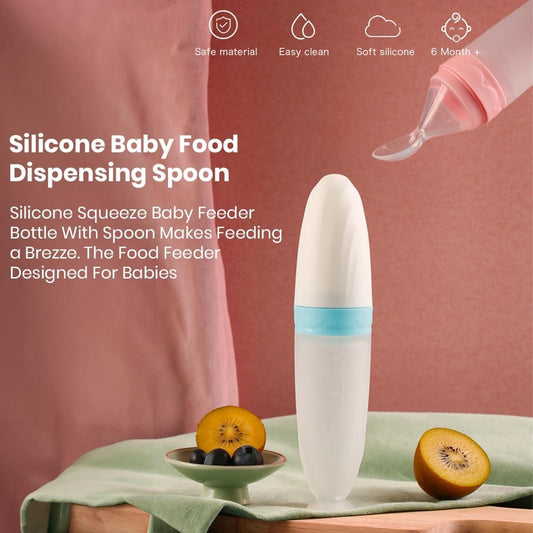 Premium Silicone Baby Squeeze Feeder Spoon – Mess-Free Feeding for Infants