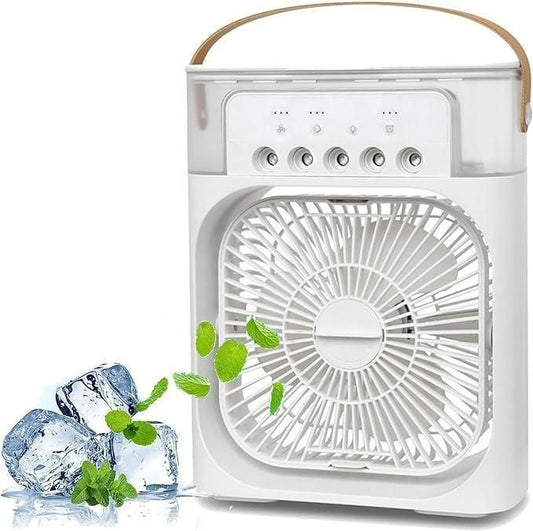 USB Electric Mist Fan Air Cooler – Portable Mini AC & Humidifier for Home & Travel
