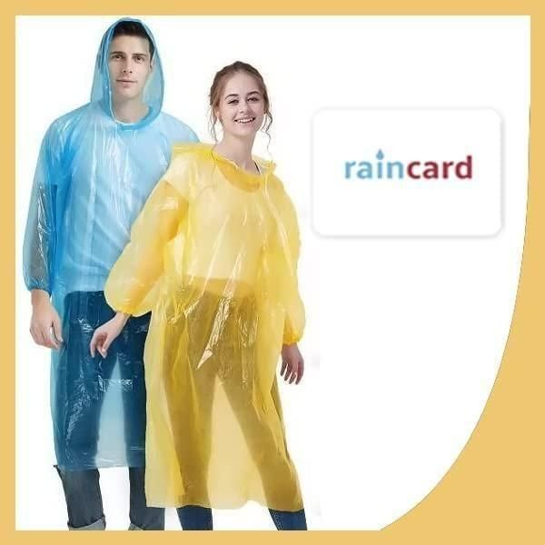 Reusable Wallet Rain Card Raincoat for Adults (Set of 5) – Multicolour