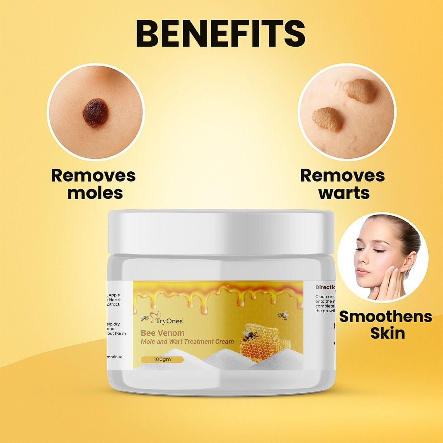 Bee Venom Mole and Wart Treatment Cream – Pack of 2 (200g Total)