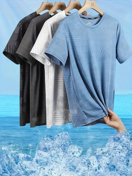 Men’s Round Neck Solid T-Shirts (Pack of 4) – Comfortable Polyester Casual Tees