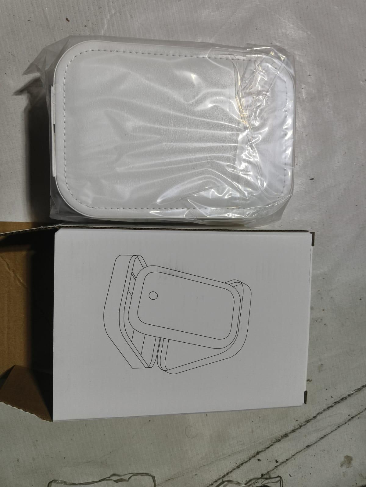 White Compact Makeup Vanity with LED Mirror