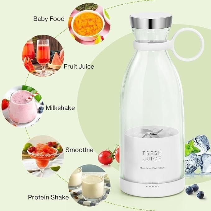 USB Portable Blender Bottle – Rechargeable Juicer for Travel, Gym & Outdoor Use