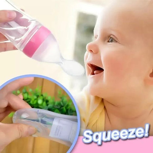 Premium Silicone Baby Squeeze Feeder Spoon – Mess-Free Feeding for Infants