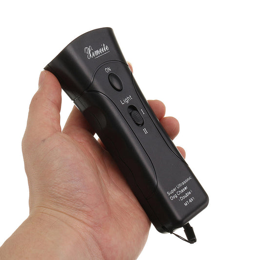 Ultrasonic Dog Chaser – Anti-Bark & Attack Control Device with Flashlight